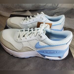 Nike Womens Air Max Systm GS Sail Blue White Sneaker Mesh Leather Upper Size 8.5